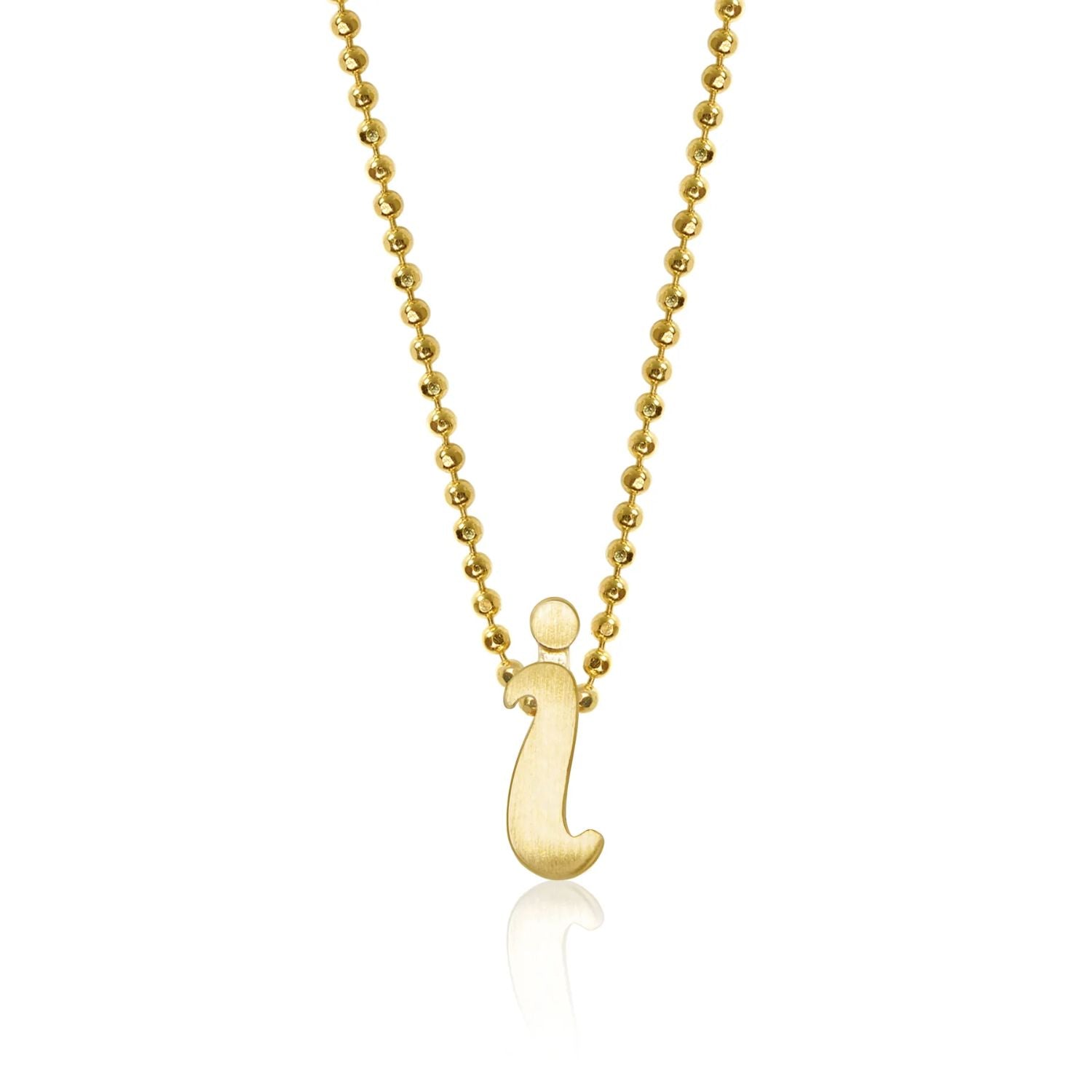 14k Yellow Gold Alex Woo Little Autograph Letter Pendant for Signature Style Jewelry