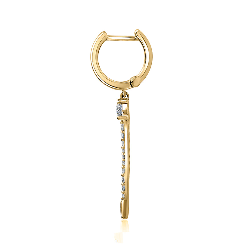 A. Jaffe 14k Gold Elegant and Sophisticated Round Diamond Dagger Drop Earrings for Women