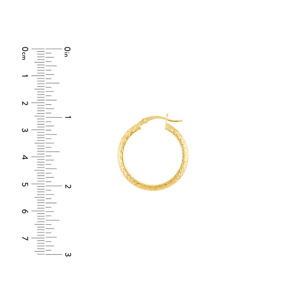 Sparkling 14k Gold Diamond-Cut Hoop Earrings for Shining Looks