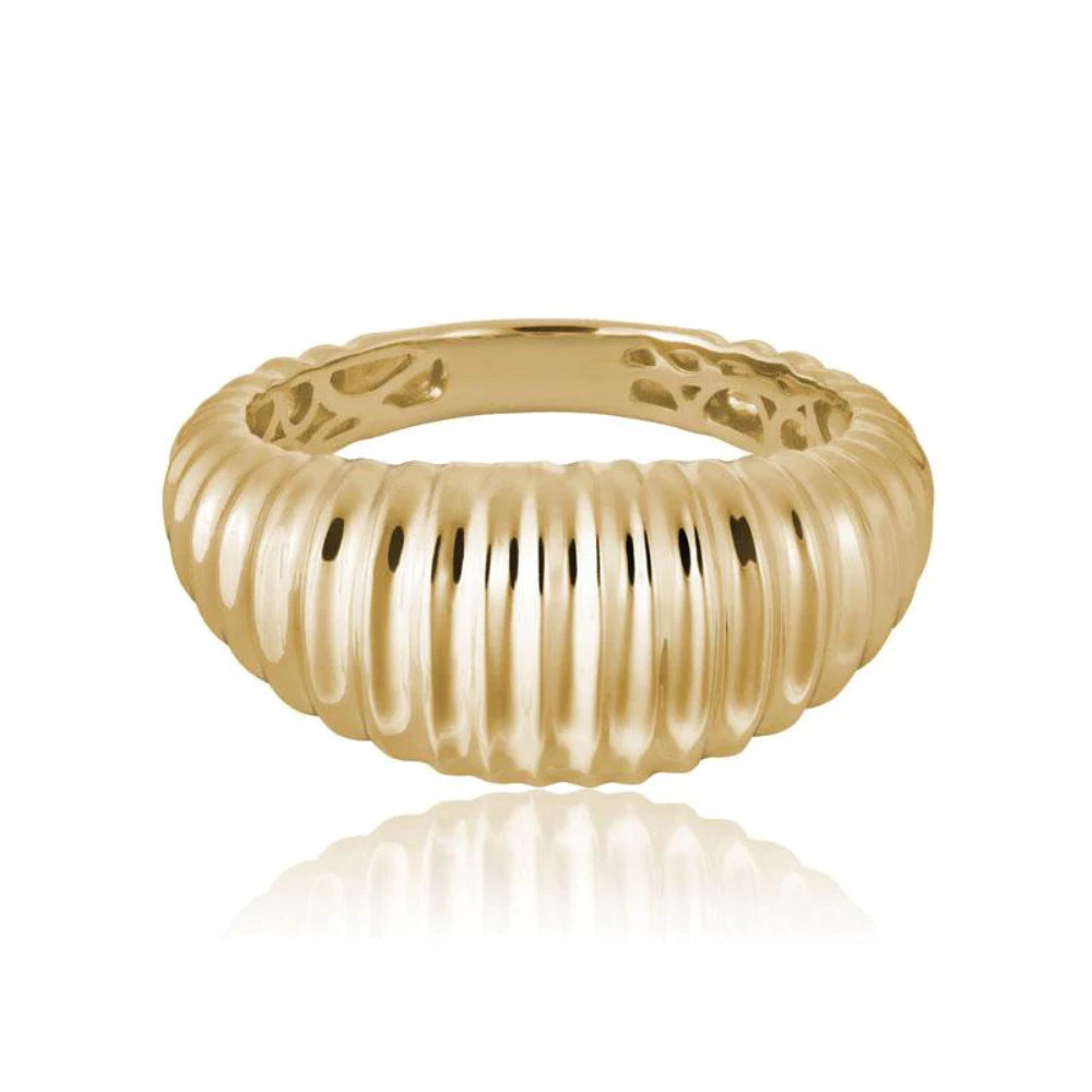 14-karat Tapered Dome-shaped Gold Ring for Daily and Special Occasion Wear