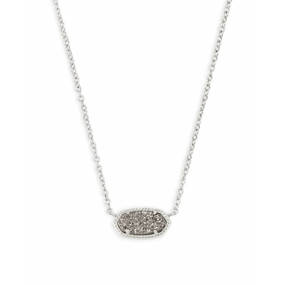 Kendra Scott's Elegant Platinum Drusy Elisa Pendant Necklace