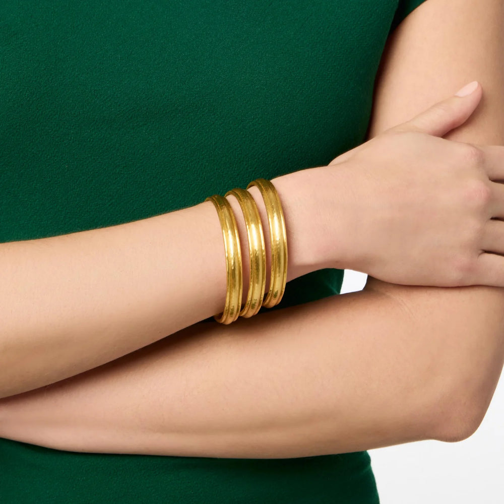 Julie Vos Cirque Style 24k Gold Plated Undulating Bangle Bracelet