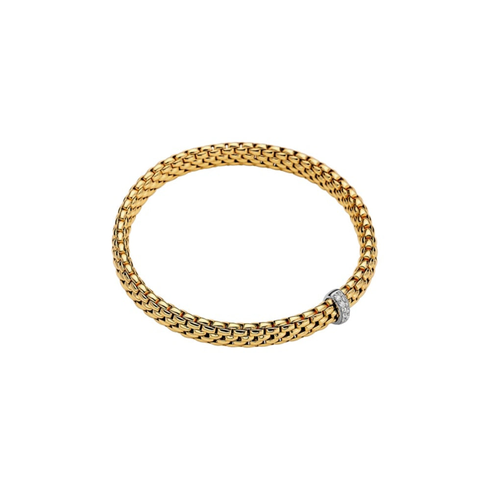 Fope 18-karat Gold Vendome Style Flexible Diamond Bracelet for Women's Jewelry