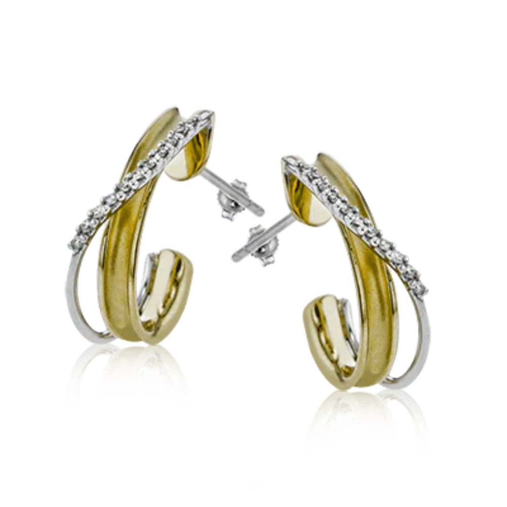 Simon G.'s Stunning 18k Clio Diamond Earrings with White Gold Accents