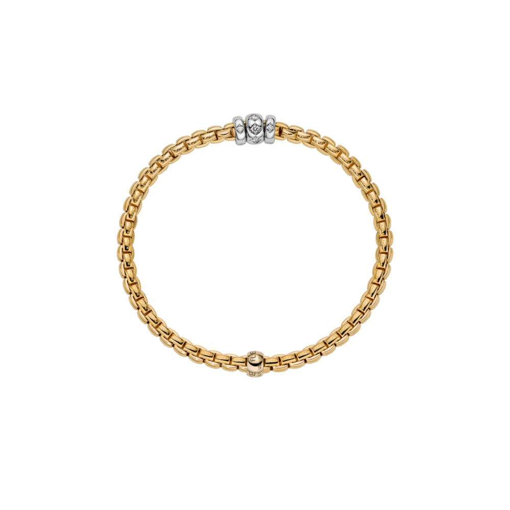 Fope Eka 18k Gold Diamond-Embedded Flexible Bracelet