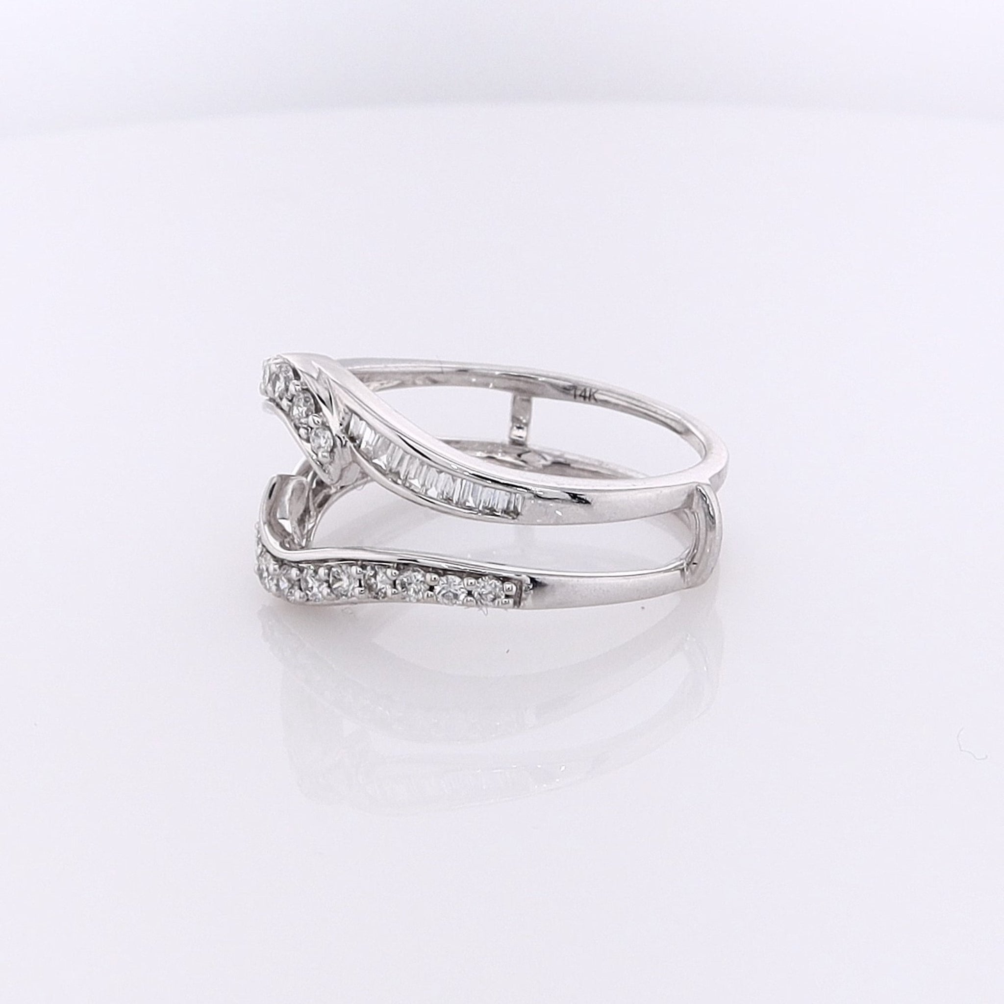 Exquisite 14K White Gold Diamond Ring Insert with 40 Diamonds