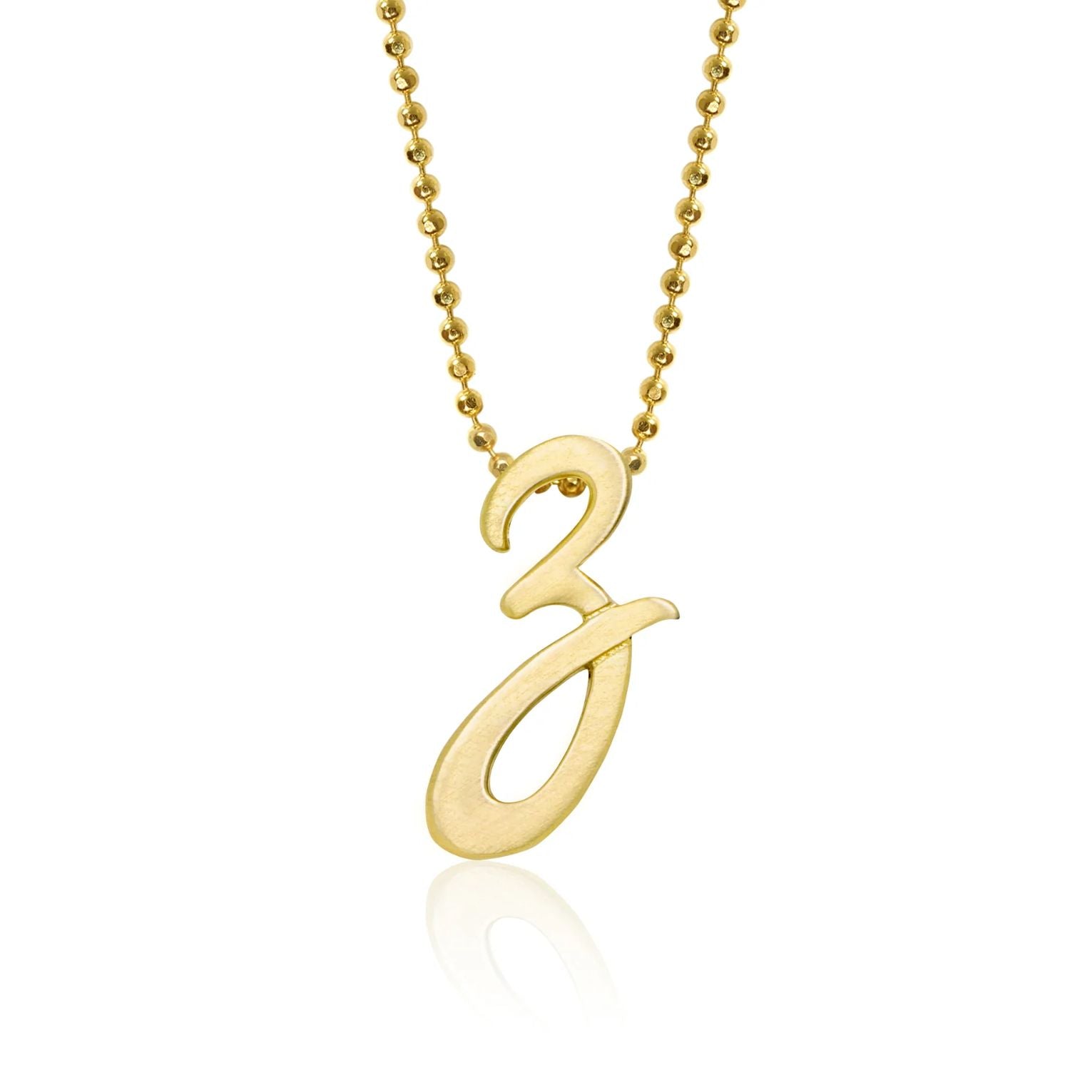 14k Yellow Gold Alex Woo Little Autograph Letter Pendant for Signature Style Jewelry