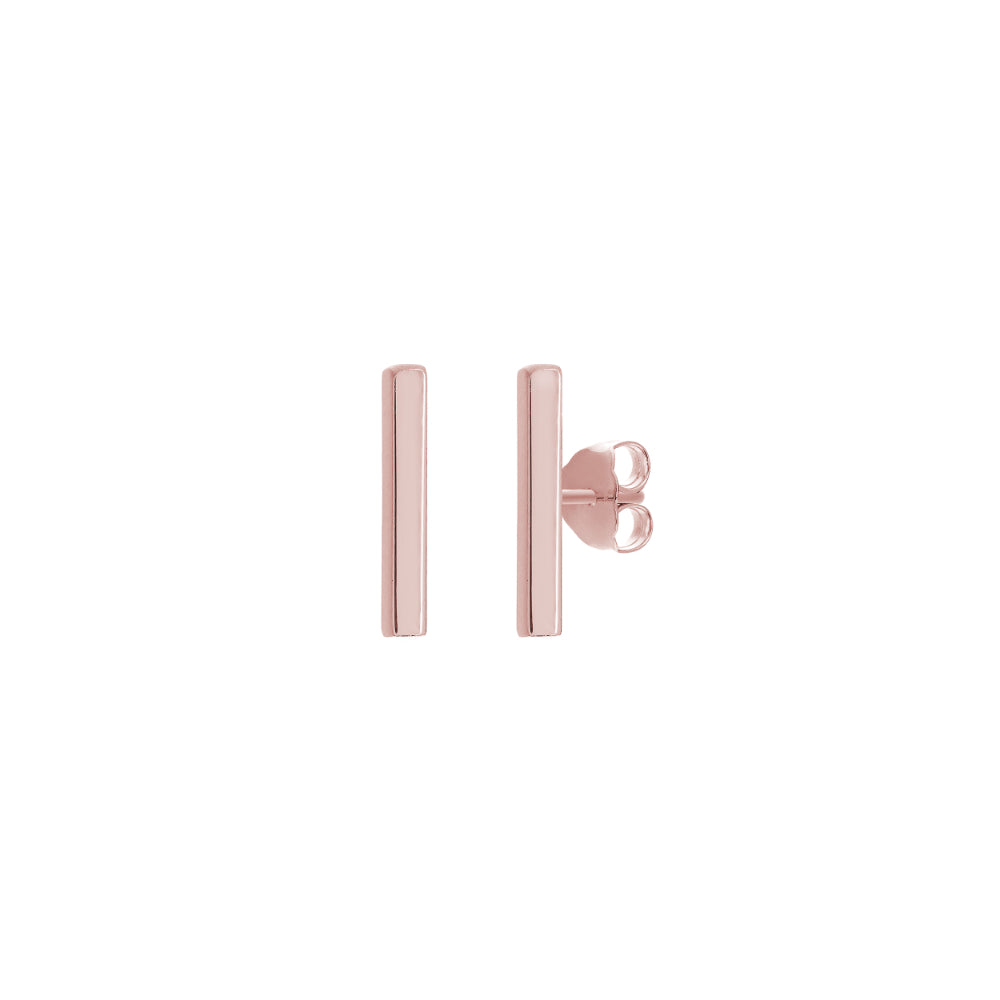 Exquisite 14k Gold Pierced Straight Bar Post Earrings for Fashion Lovers