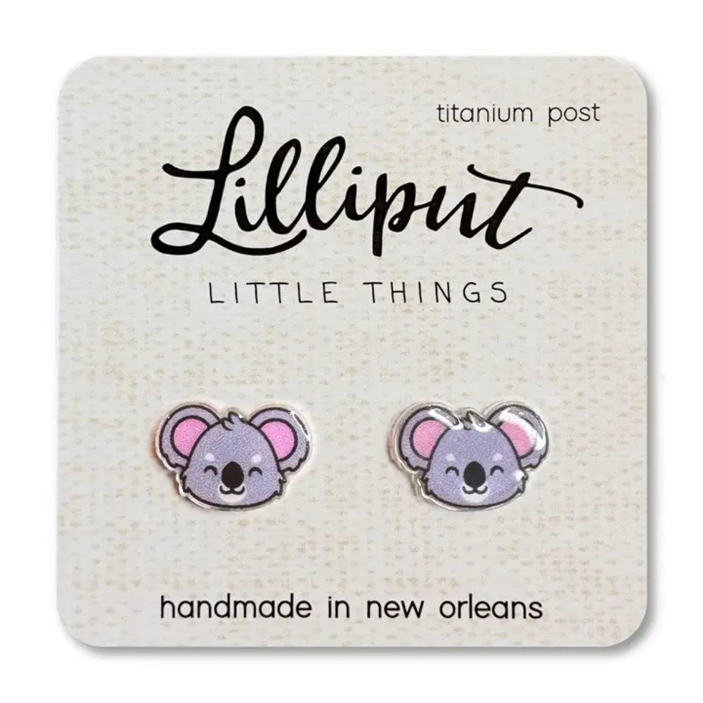 All-Day Comfort Hypoallergenic Lilliput Koala Design Earrings