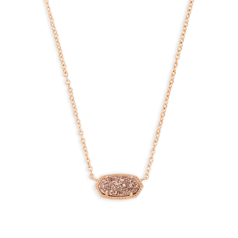 Rose Gold Drusy Kendra Scott Elisa Short Pendant Necklace for All Occasions