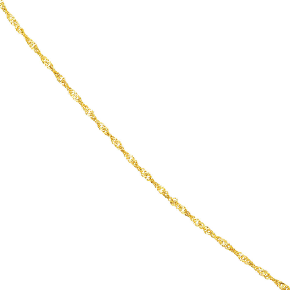14k Gold, 1.15mm Lightweight Singapore Chain with Twist Elements