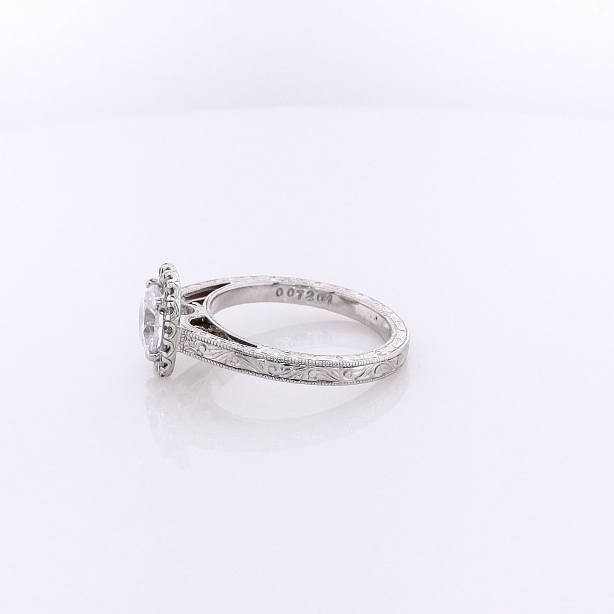 Martin Flyer 18K White Gold Engagement Ring with Cubic Zirconium and Diamonds