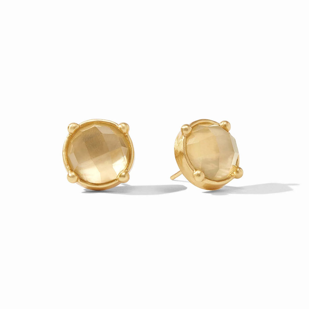 Julie Vos Honey-Style Stud Earrings with Sparkling Gemstone
