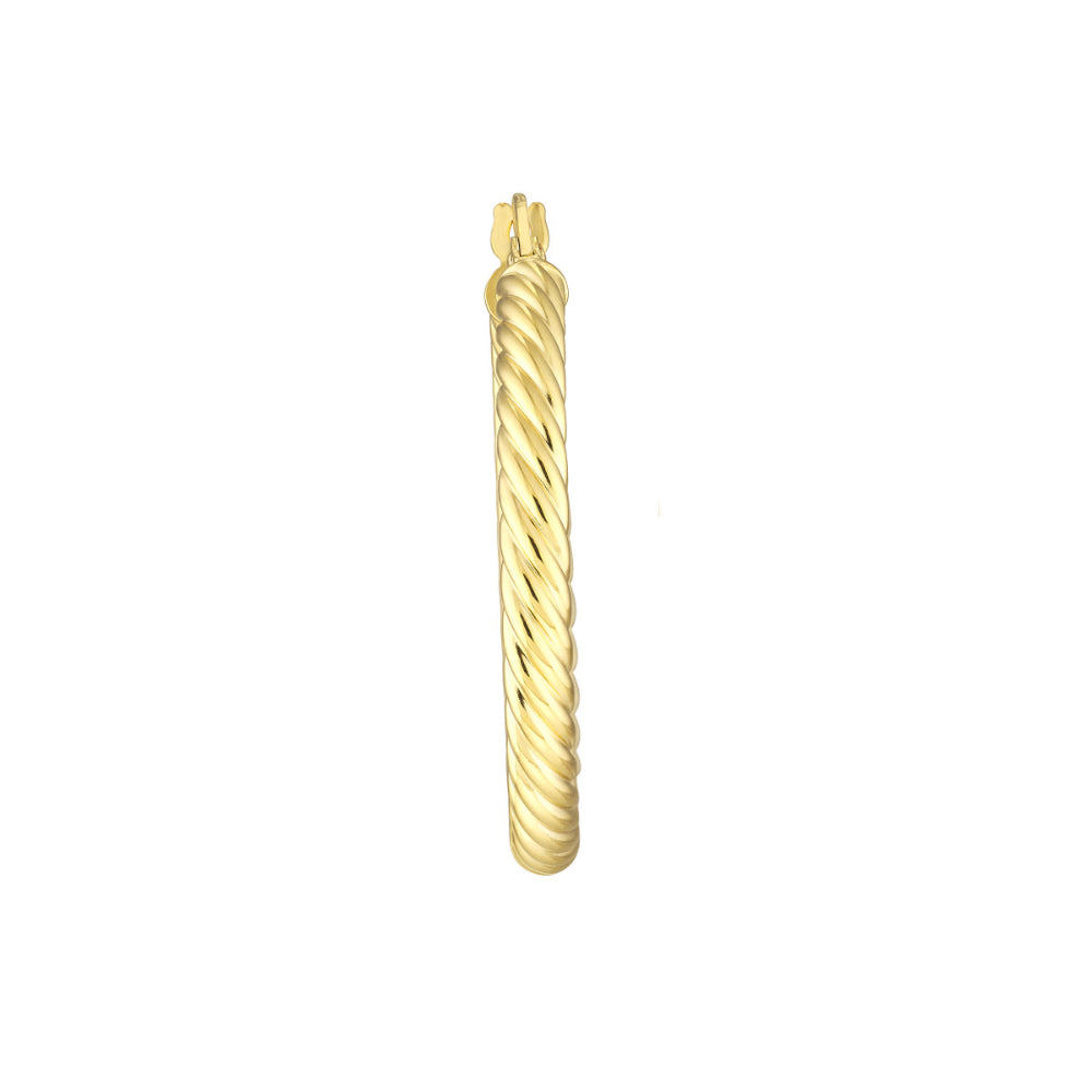 14k Yellow Gold Delicately Twisted Lightweight Hoop Earrings