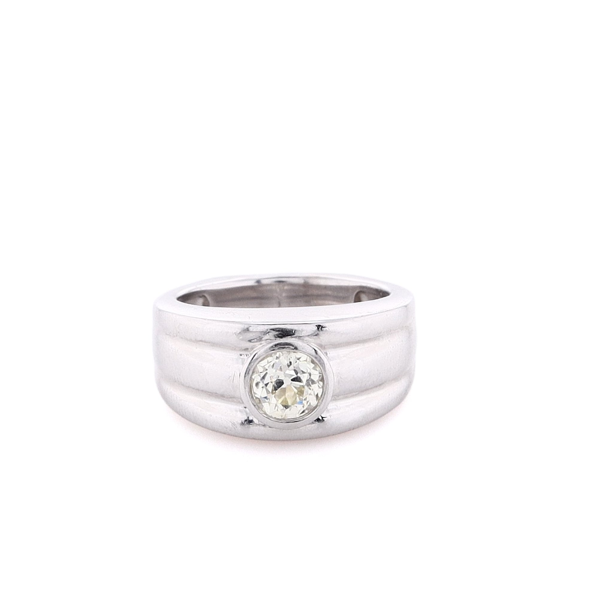Exquisite 14 Karat White Gold Men's Diamond Ring for Gentlemen