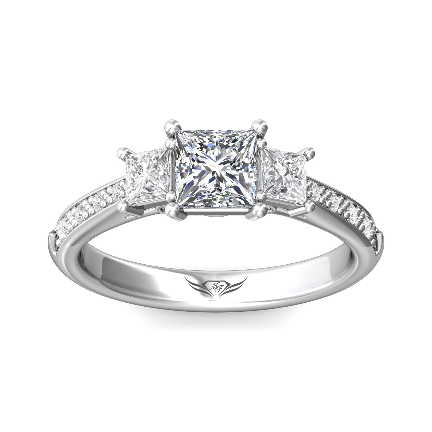 Martin Flyer FlyerFit Exquisite Three Stone Engagement Ring for a Memorable Proposal