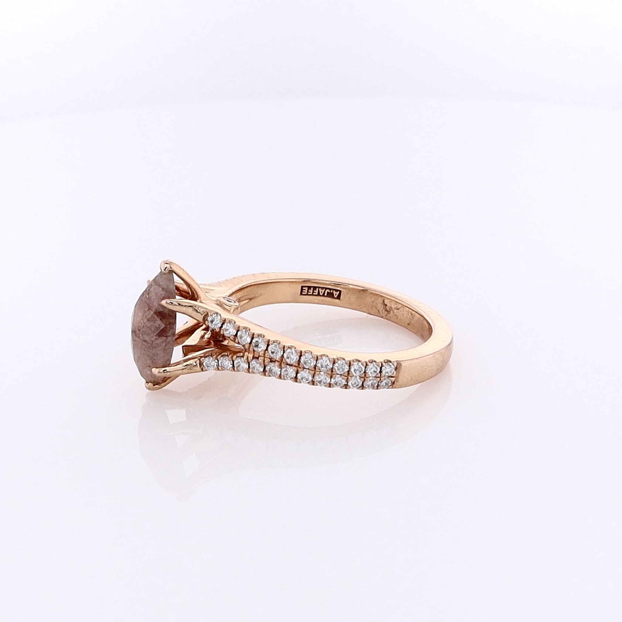 Exquisite Estate 18 Karat Rose Gold Diamond Ring for Engagement