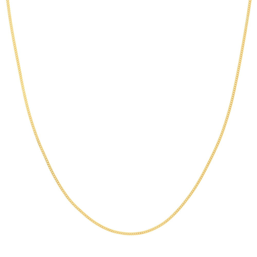 18-Inch 14k Yellow Gold Curb Link Chain Necklace for Daily Wear