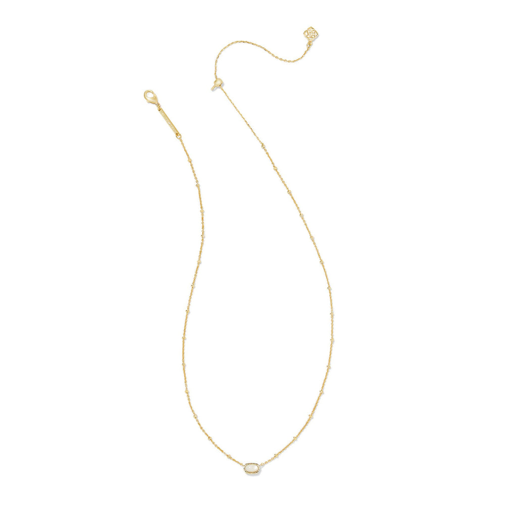 Kendra Scott Gold Ivory Mother of Pearl Mini Elisa Satellite Short Pendant Necklace