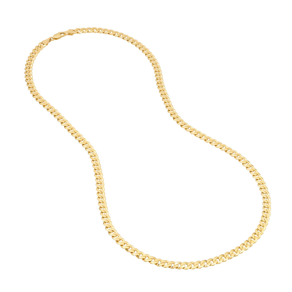 22-Inch 14k Gold Tight Cuban Chain with Bold Style