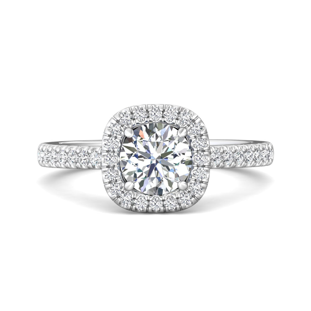 Martin Flyer 14k Round Diamond Halo Engagement Ring