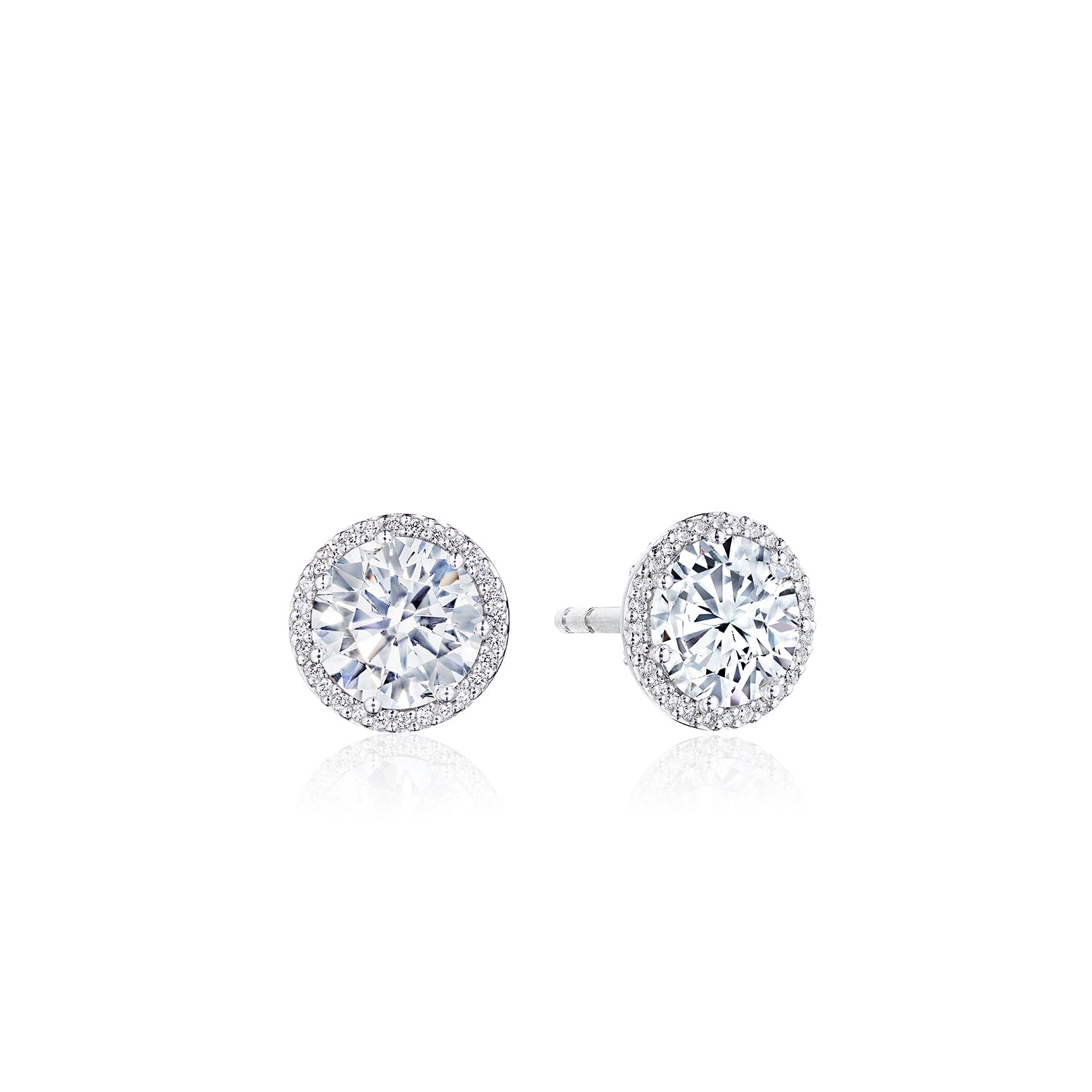 Exquisite Tacori Bloom Diamond Stud Earrings Crafted in 14-karat White Gold