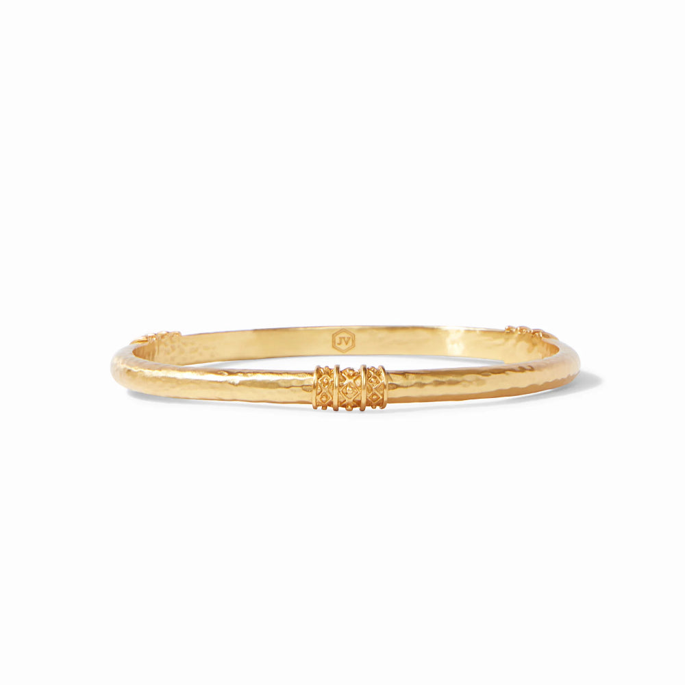Julie Vos Catalina 24K Gold Plated Hammered Beaded Bangle