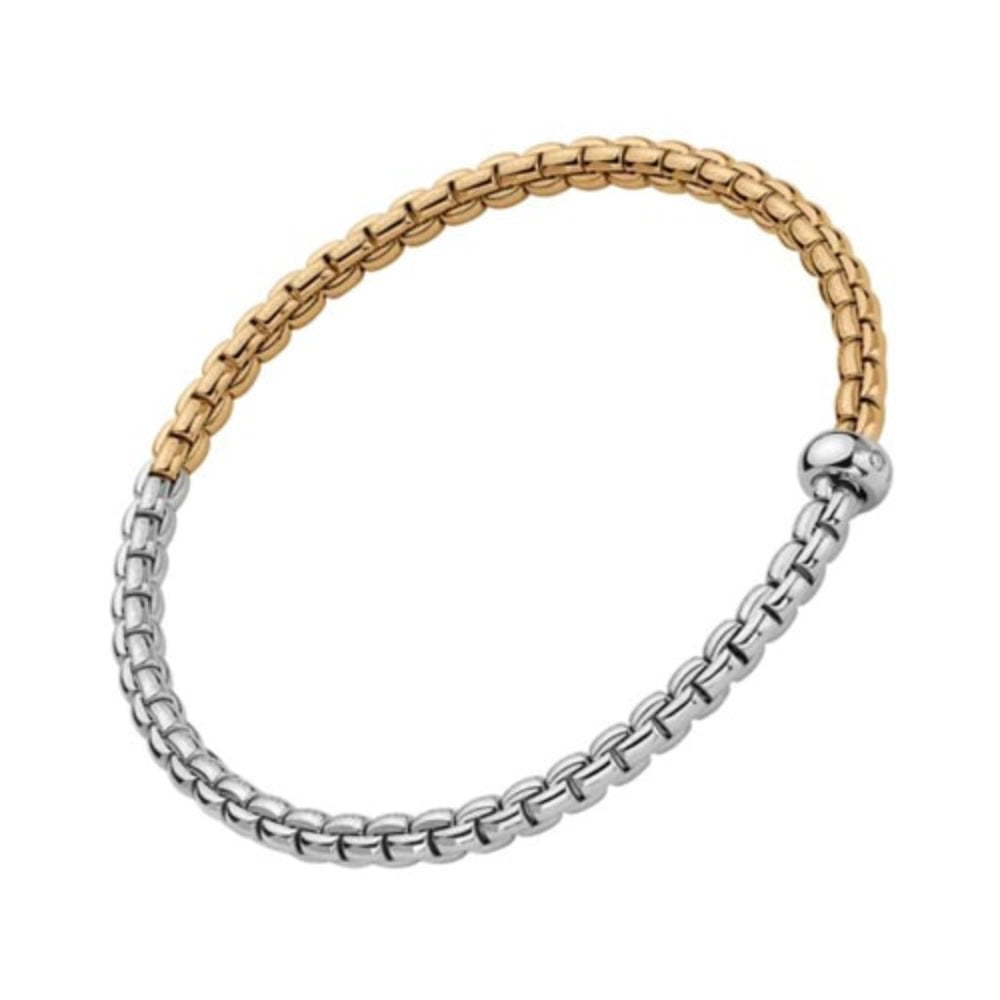 Fope 18k Two-Tone Gold Eka Flex'it Mesh Bracelet in Medium Size