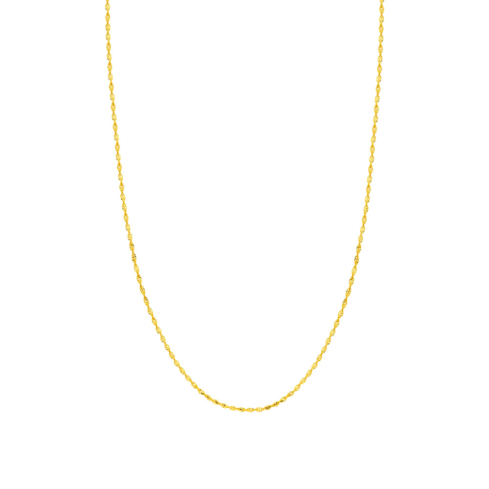 16-Inch 14k Yellow Gold Chain with Stunning Diamond Cut Design