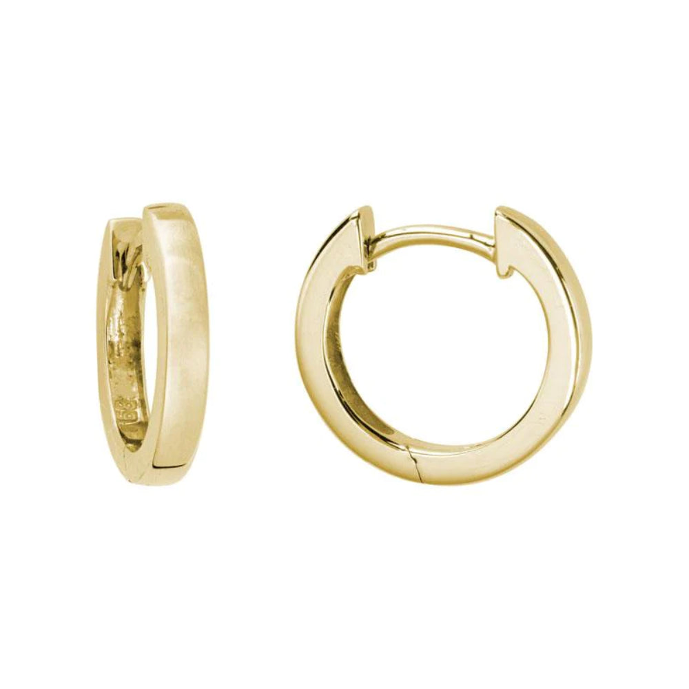 Stylish 14k Gold Hoop Earrings with Square Edges