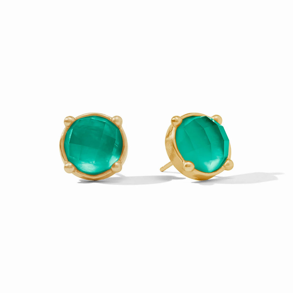 Julie Vos Honey-Style Stud Earrings with Sparkling Gemstone