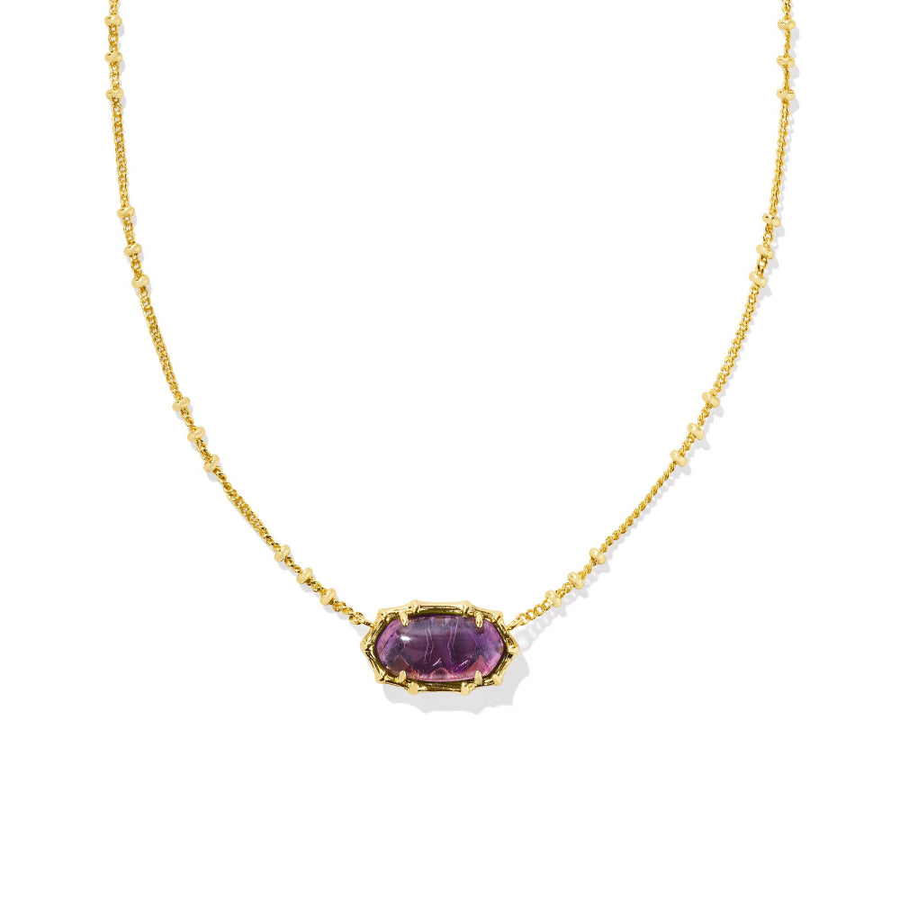 Kendra Scott 14k Gold-Plated Elisa Bamboo Frame Short Pendant Necklace for Women