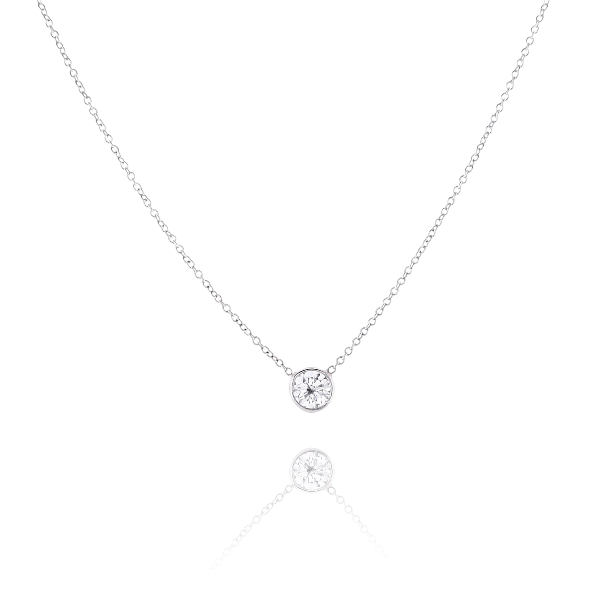 Exquisite Estate 14 Karat White Gold Solitaire Diamond Pendant Necklace with GIA Certificate #7278507401 - A Timeless Jewelry Piece