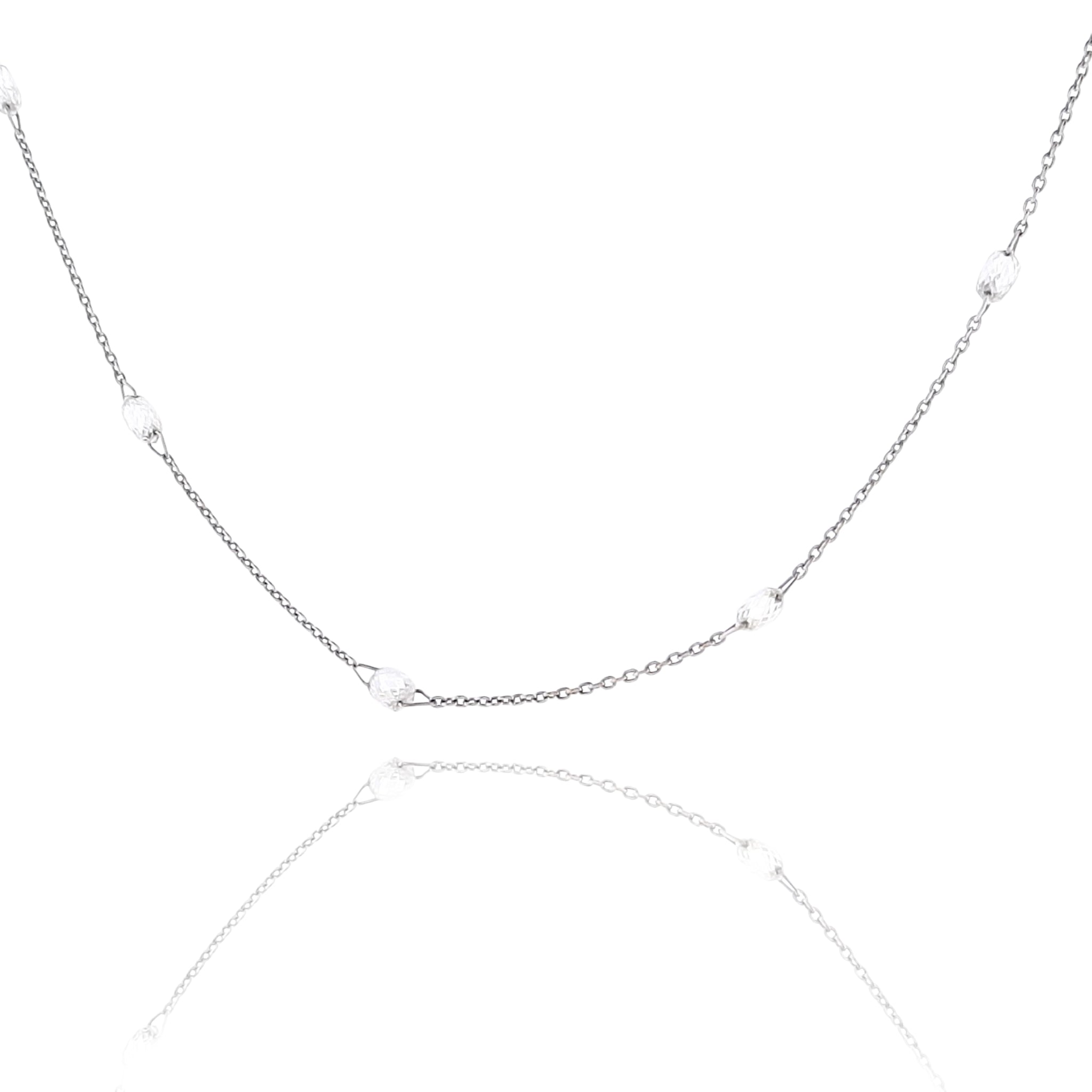 Adjustable Brio Chain Diamond Necklace in 18K White Gold Estate