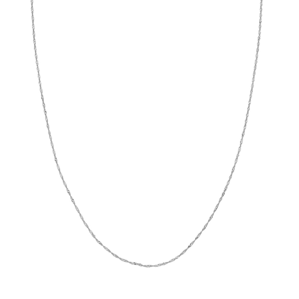 14k Gold, 1.15mm Lightweight Singapore Chain with Twist Elements