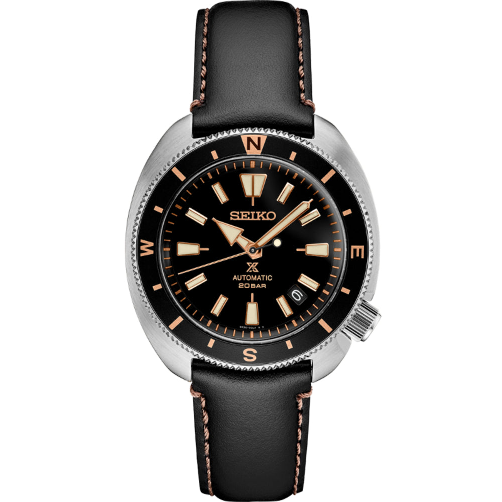 Seiko Prospex Land Series 43mm Automatic Watch with Black Dial and Compass Bezel SRPG17