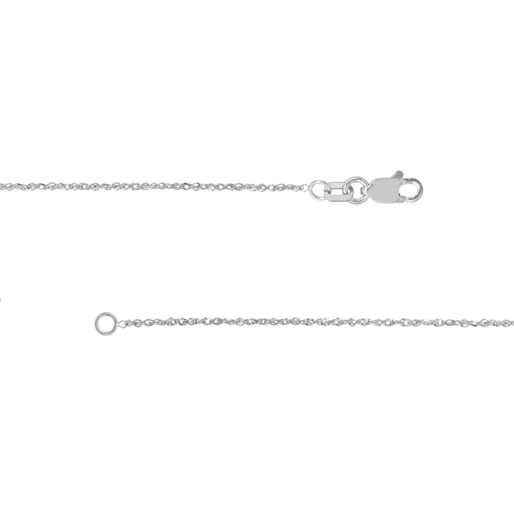 14k White Gold Singapore Style Sparkling Chain for Fashion Jewelry