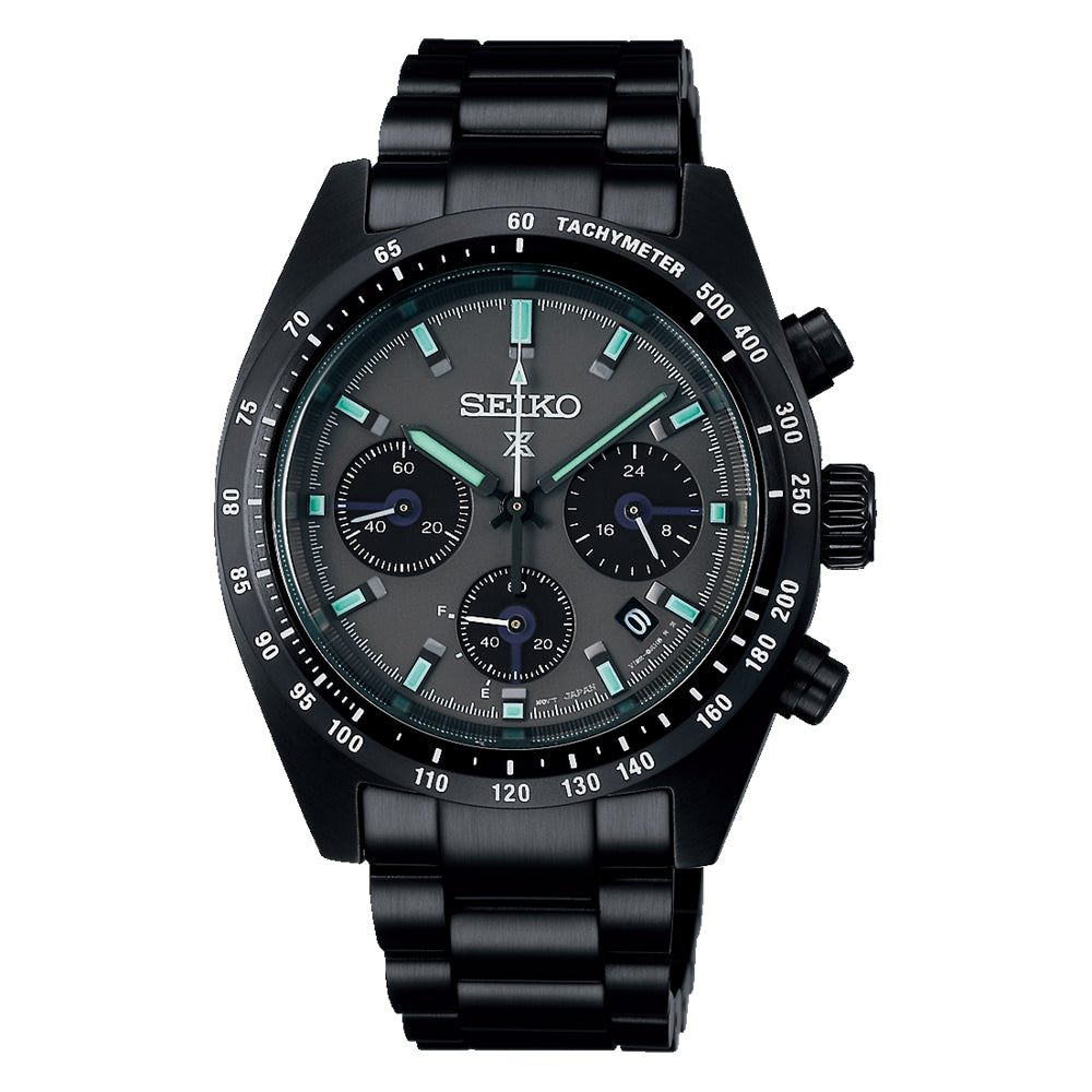 Seiko Prospex 39mm Solar Black Series Speedtimer Chronograph Watch