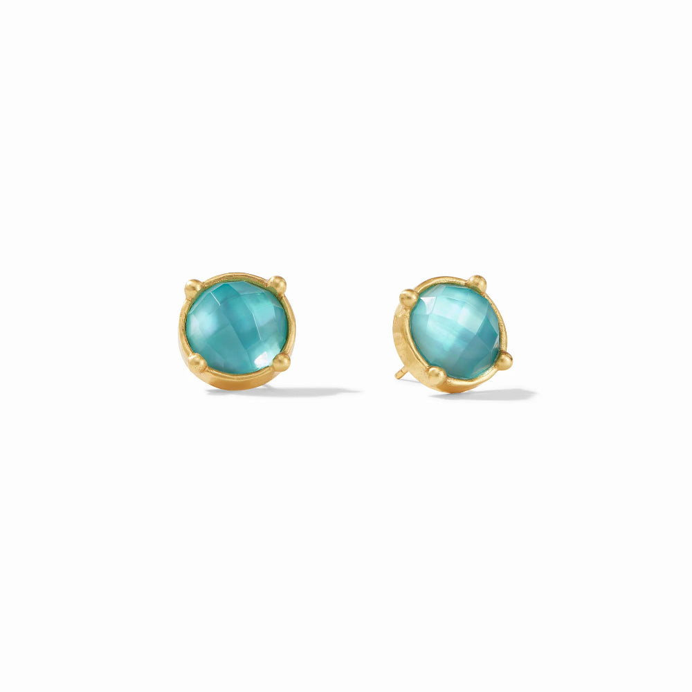 Julie Vos Honey-Style Stud Earrings with Sparkling Gemstone