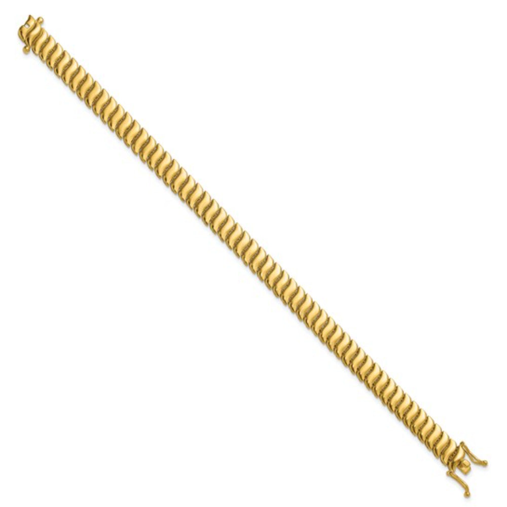 Stylish 14k Gold Fancy Link Bracelet for Women and Men