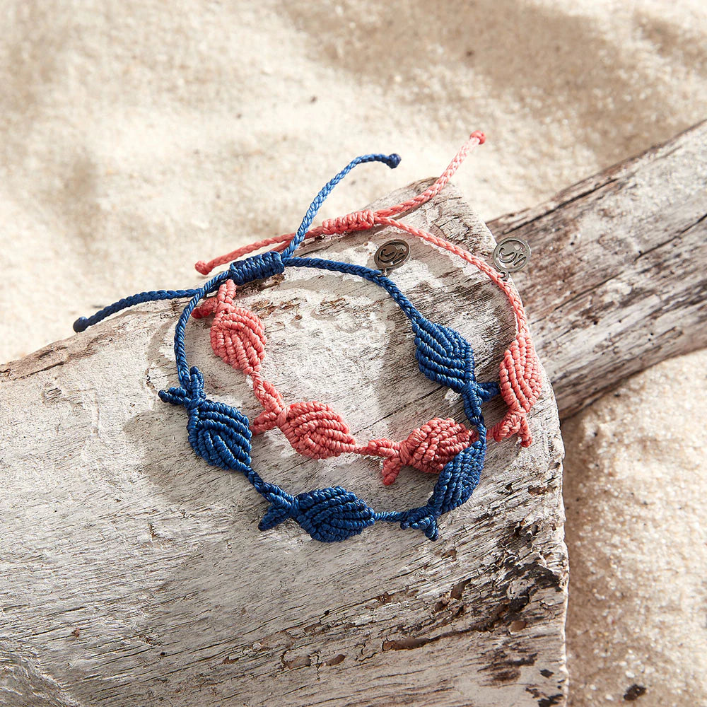 4Ocean Handmade 4 Fish Macrame Adjustable Waterproof Bracelet