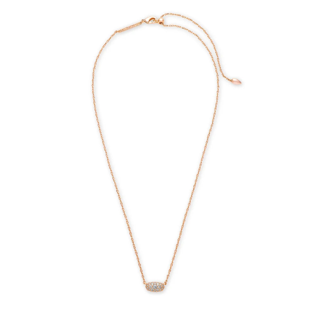 Kendra Scott's Elegant Grayson White Crystal Pendant Necklace for Women