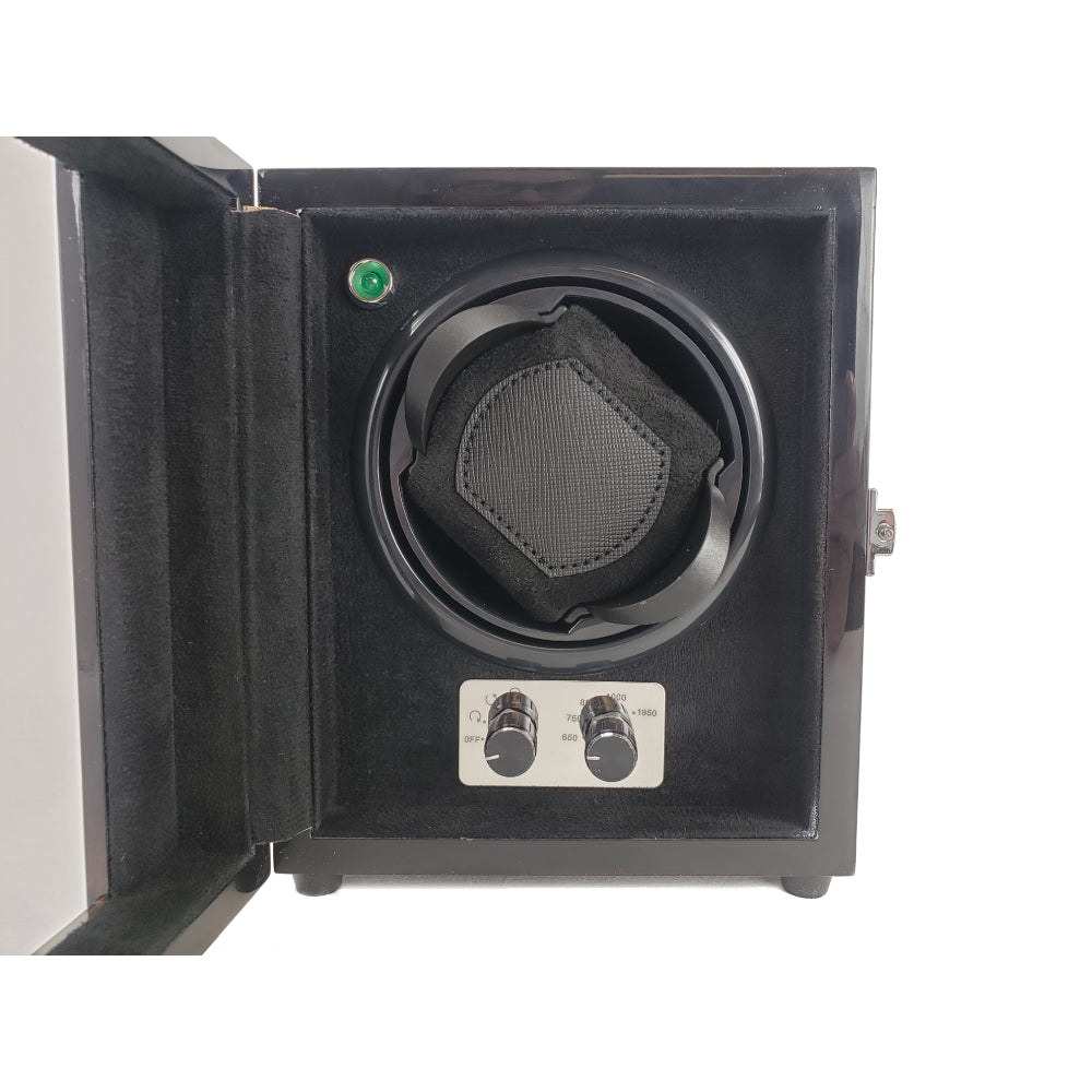 Single Capacity Glass Top Watch Winder for Timepieces