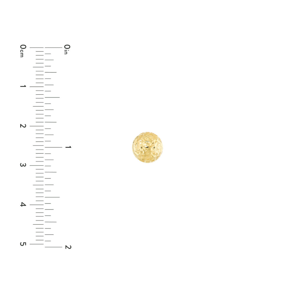 14k Yellow Gold Textured Ball Stud Earrings for Work and Evening