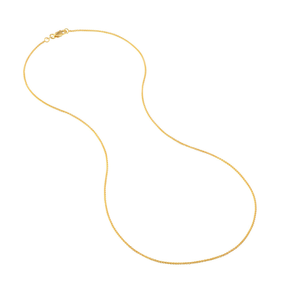 14k Gold 1.05mm Width Wheat Chain for Stunning Layering