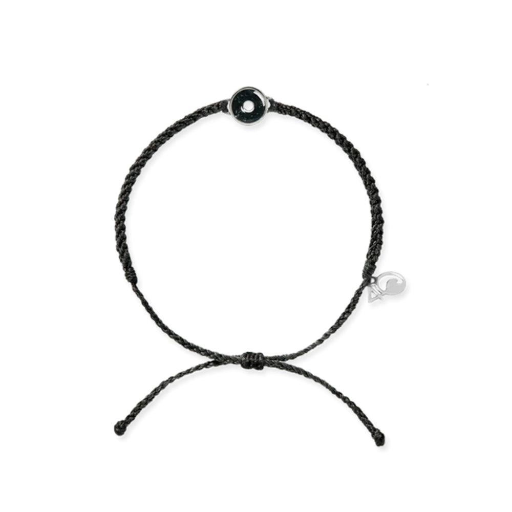 4Ocean Black Braided Bracelet with Osborne Reef Tire Crumb Bezel