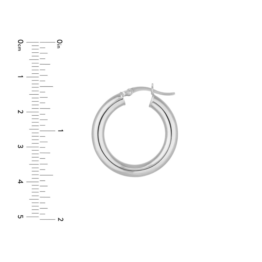 Gorgeous 14k White Gold Polished Hoop Earrings for Women