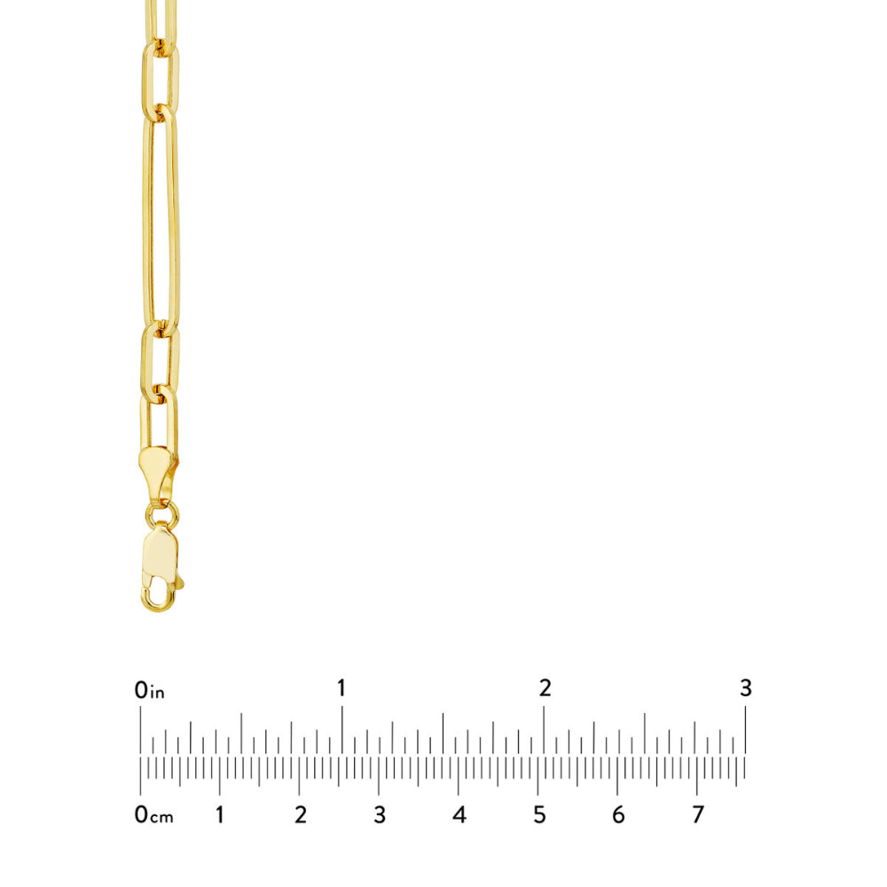 14k Yellow Gold Paper Clip Style Chain Necklace for Fashion Lovers
