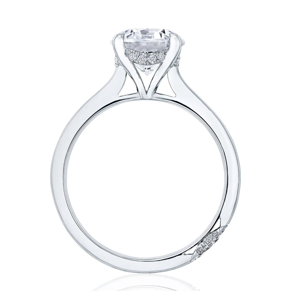 Tacori Founder's Collection 18k White Gold Round Solitaire Engagement Ring with Hidden Bloom