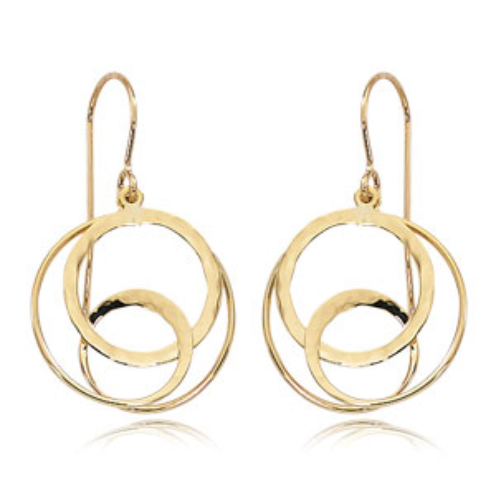 Exquisite 14k Gold Interlocking Loop Drop Earrings for Timeless Elegance